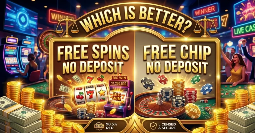 Free Spins No Deposit Vs Free Chip No Deposit