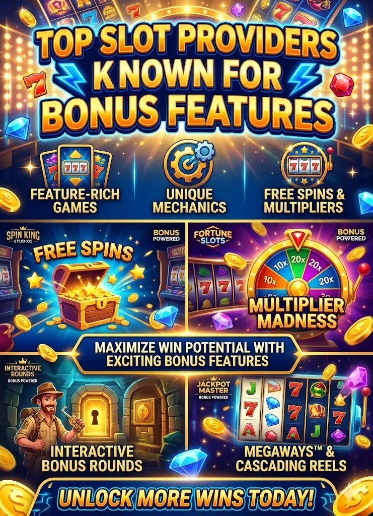 Top Slot Providers Known For Bonus Features