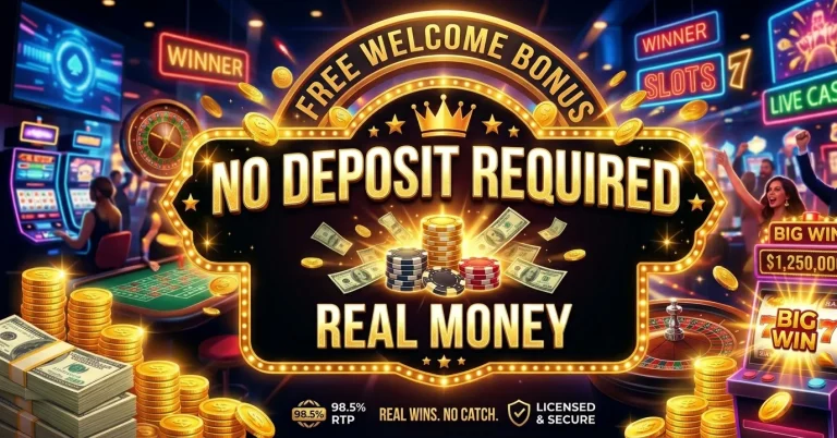 free welcome bonus no deposit required real money