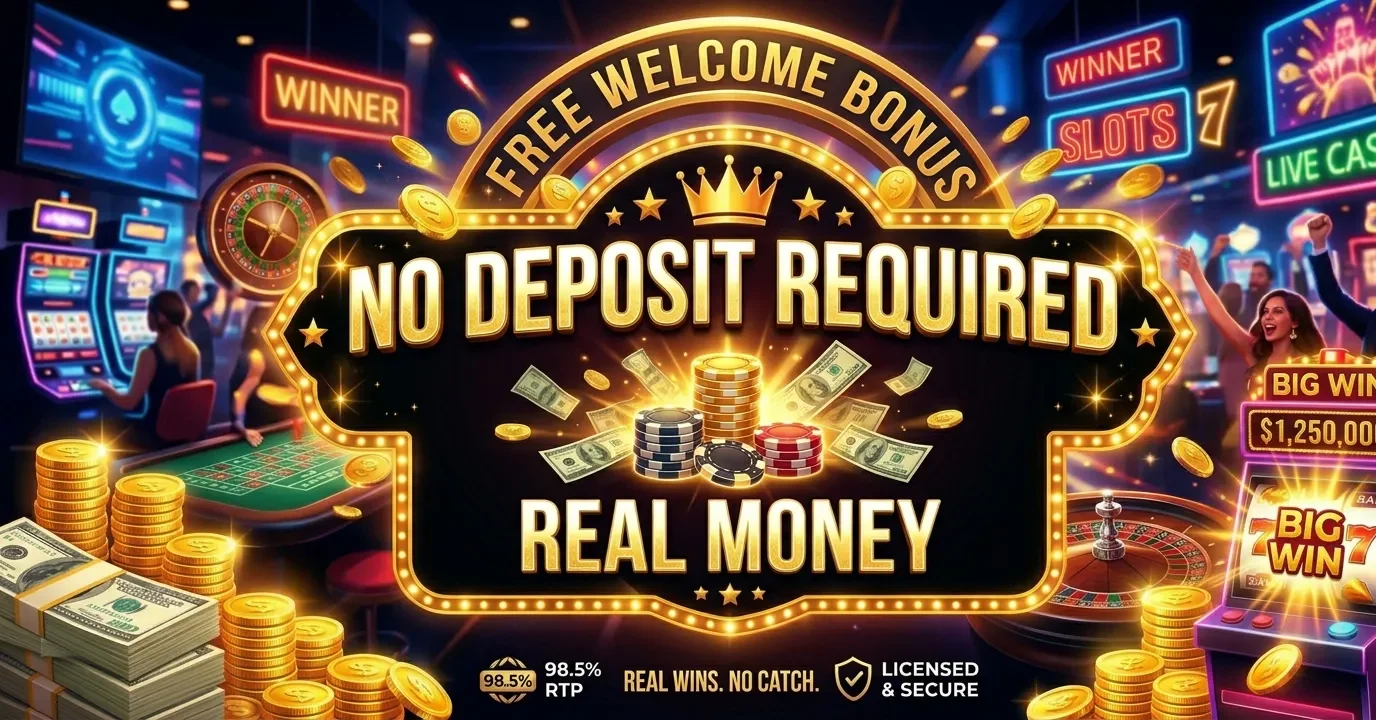 free welcome bonus no deposit required real money